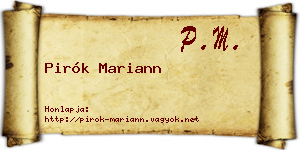 Pirók Mariann névjegykártya